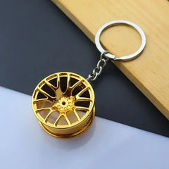 Creative Mini Auto Parts Car Wheel Keychain Auto Enthusiast Metal Keyring Accessories Key Ring Chain for Men Woman Lover Gift