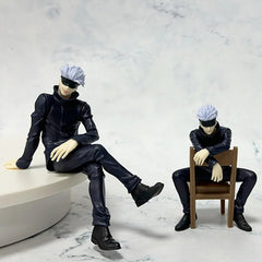 Anime Sitting Action Figure Gojo Style PVC Model Chair Break Time Decoration Toy Gift 11cm 14cm