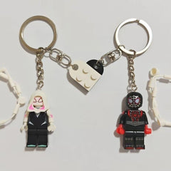 2pcs Beautiful Handmade 3D Cartoon Spider Gwen Couple Keychain Matching Anime Keyring Charms for Lovers Backpack Christmas Gifts