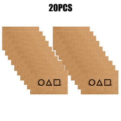 50/20/10Pcs Card Game Party Invitation Card Square Triangle Circle Pattern Halloween Birthday Party Decoration Accessories Gifts