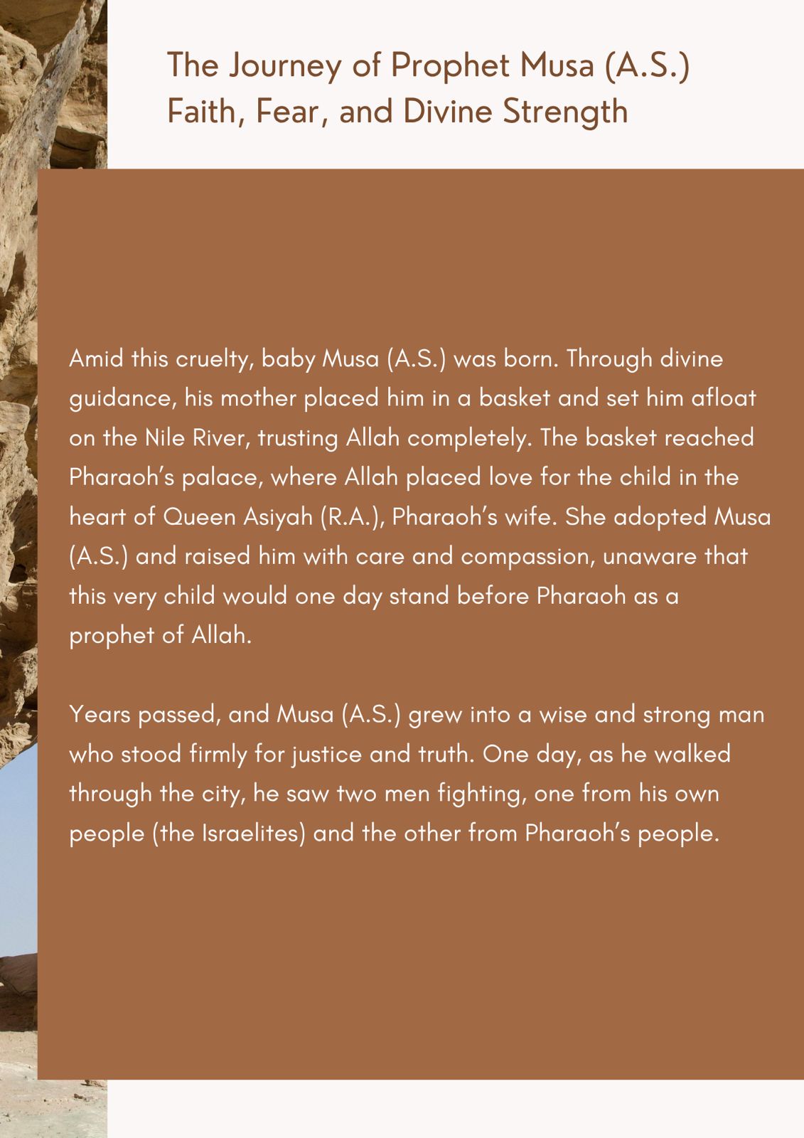 The Prayer of Musa (A.S.): A Story of Faith