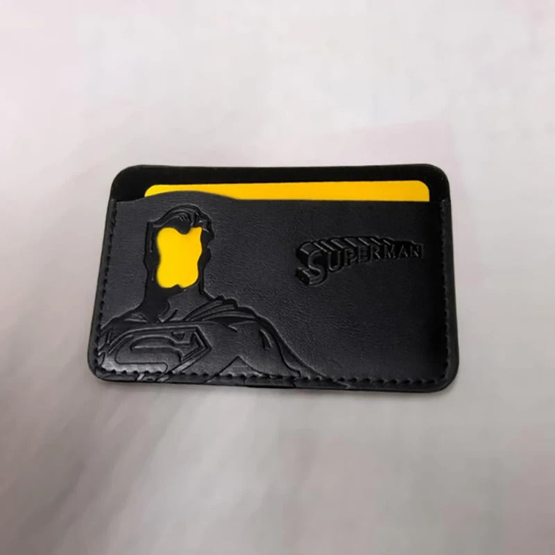 Leather Bat Wallet Personalized Superhero Mask Card Holder Bat ID Heroic Wallet Gift