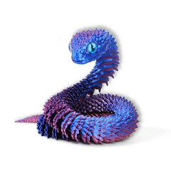 New 30cm Poseable Viper Snake Figurine 3D Printed Realistic Animal Model With Movable Joints Miniature Desktop Ornament Decor