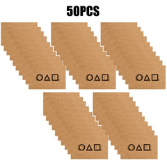 50/20/10Pcs Card Game Party Invitation Card Square Triangle Circle Pattern Halloween Birthday Party Decoration Accessories Gifts