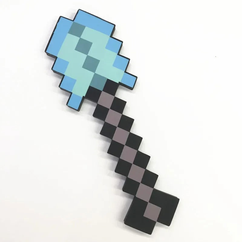 Steve Design Blue Diamond Sword Soft EVA Foam Toys Minecraft Axe Shovel Sword Boys Lovely Toys For Children Fans Birthday Gifts