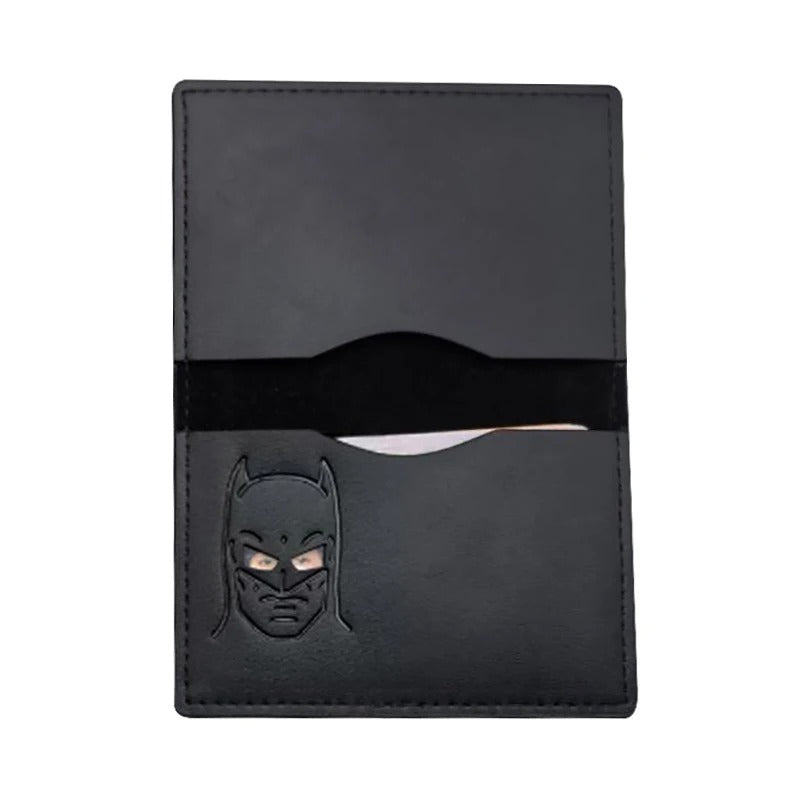Leather Bat Wallet Personalized Superhero Mask Card Holder Bat ID Heroic Wallet Gift