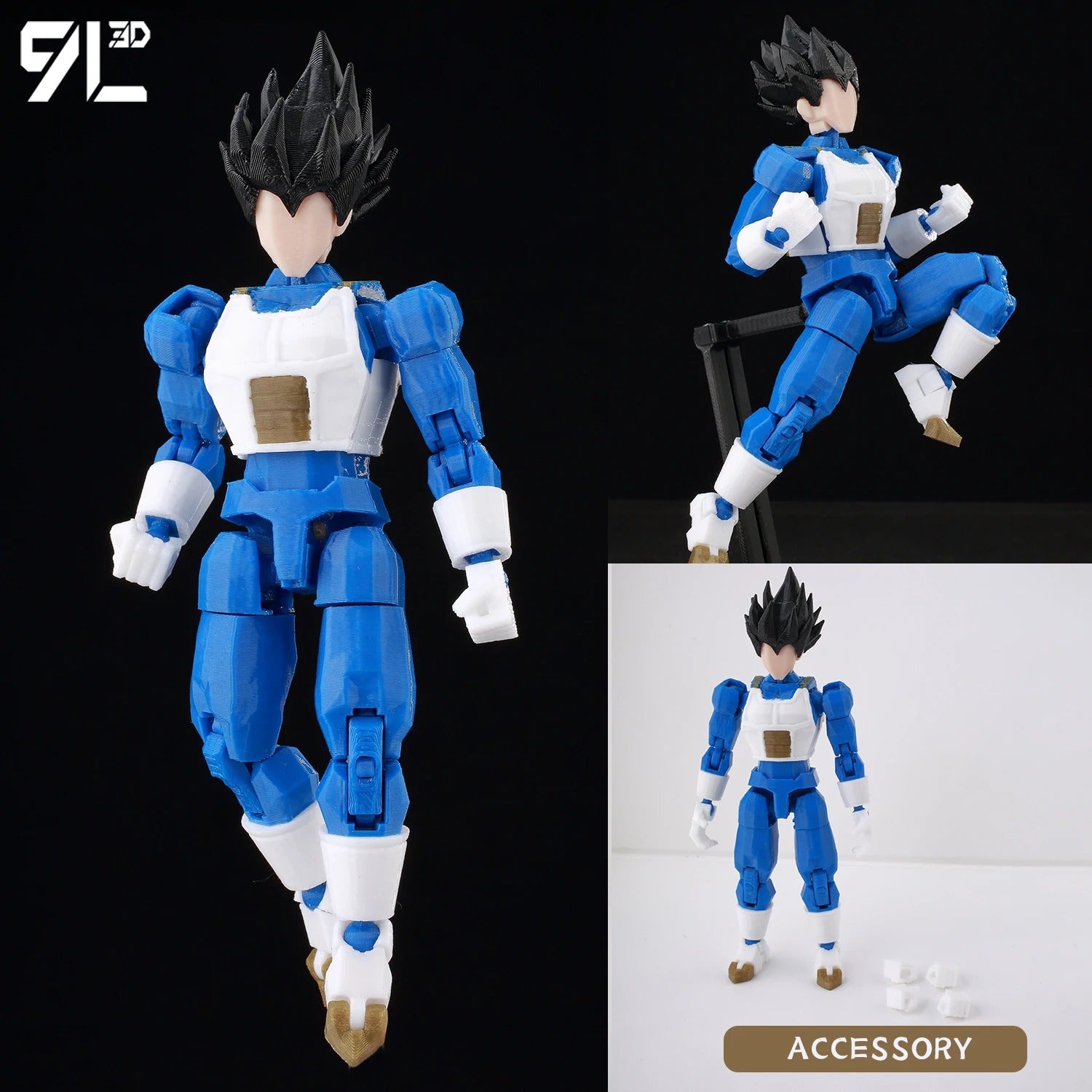 9L3D Printed Dragon Ball Son Goku Vegeta Beerus Frieza Anime Lucky13 Dummy13 Titan13 Action Figures Multi-Jointed Movable Toys