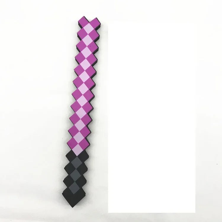 Steve Design Blue Diamond Sword Soft EVA Foam Toys Minecraft Axe Shovel Sword Boys Lovely Toys For Children Fans Birthday Gifts