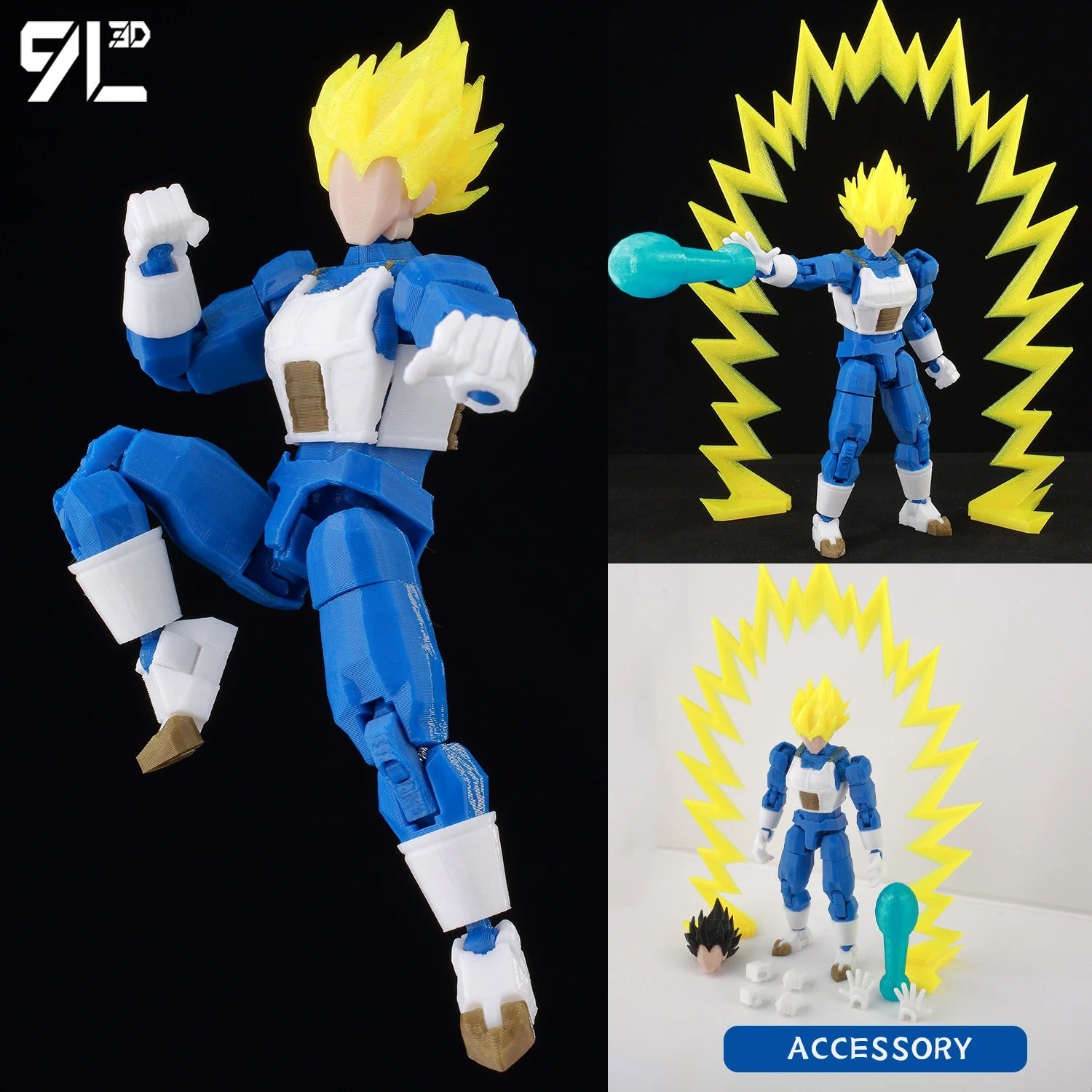 9L3D Printed Dragon Ball Son Goku Vegeta Beerus Frieza Anime Lucky13 Dummy13 Titan13 Action Figures Multi-Jointed Movable Toys