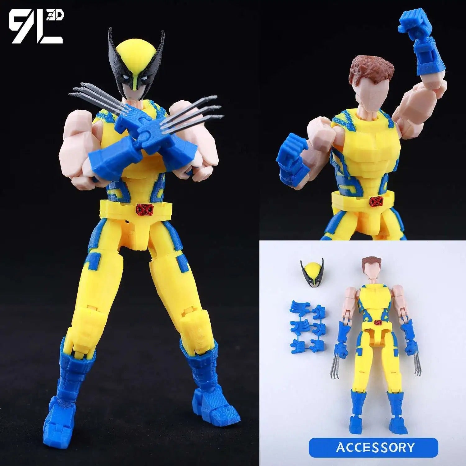 9L3D Printed Deadpool Wolverine Anime Characters Lucky Dummy 13 Action Figures Multi-Jointed Movable Shapeshift Mannequin Toys