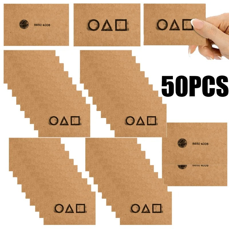 50/20/10Pcs Card Game Party Invitation Card Square Triangle Circle Pattern Halloween Birthday Party Decoration Accessories Gifts