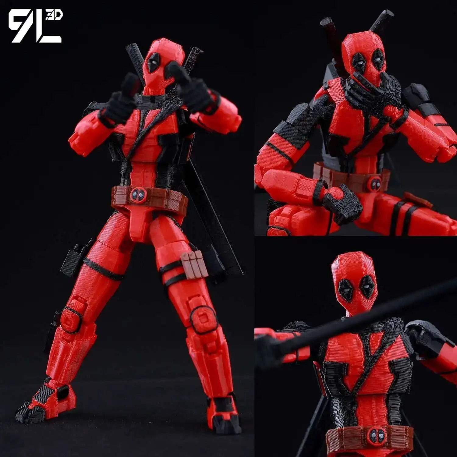 9L3D Printed Deadpool Wolverine Anime Characters Lucky Dummy 13 Action Figures Multi-Jointed Movable Shapeshift Mannequin Toys