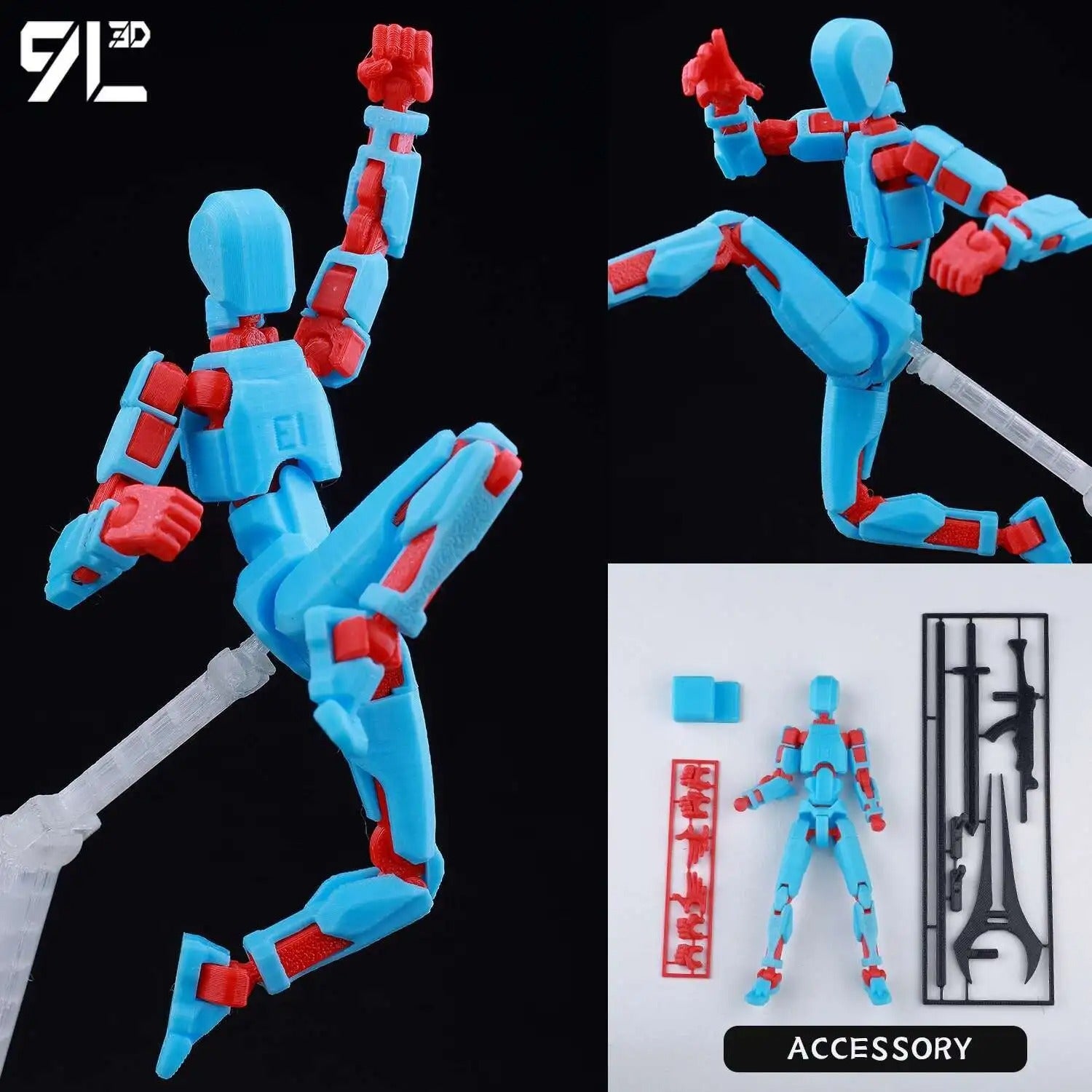 9L3D Printed Lucky Dummy 13 Action Figures Movable Shapeshift Mannequin Toys Parent-Children Games