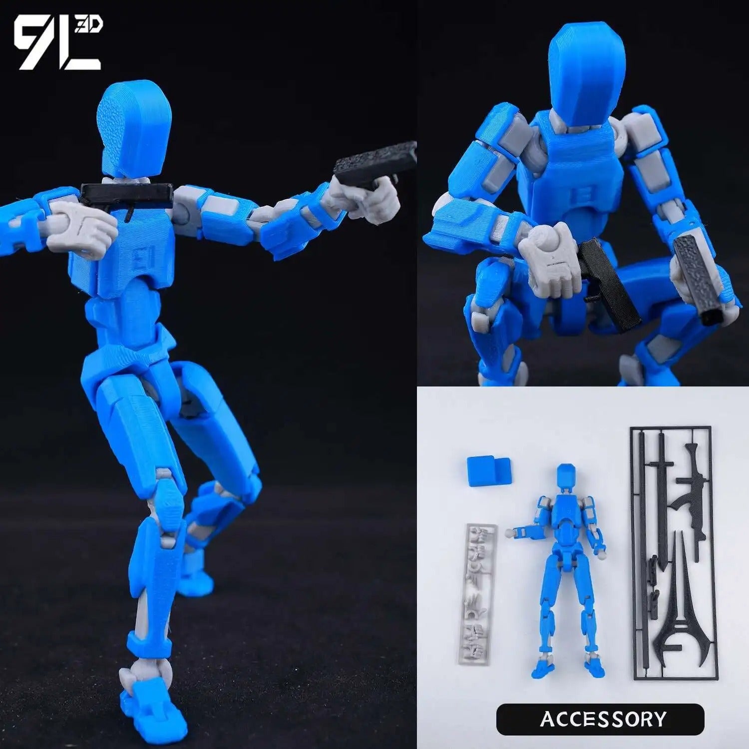 9L3D Printed Lucky Dummy 13 Action Figures Movable Shapeshift Mannequin Toys Parent-Children Games