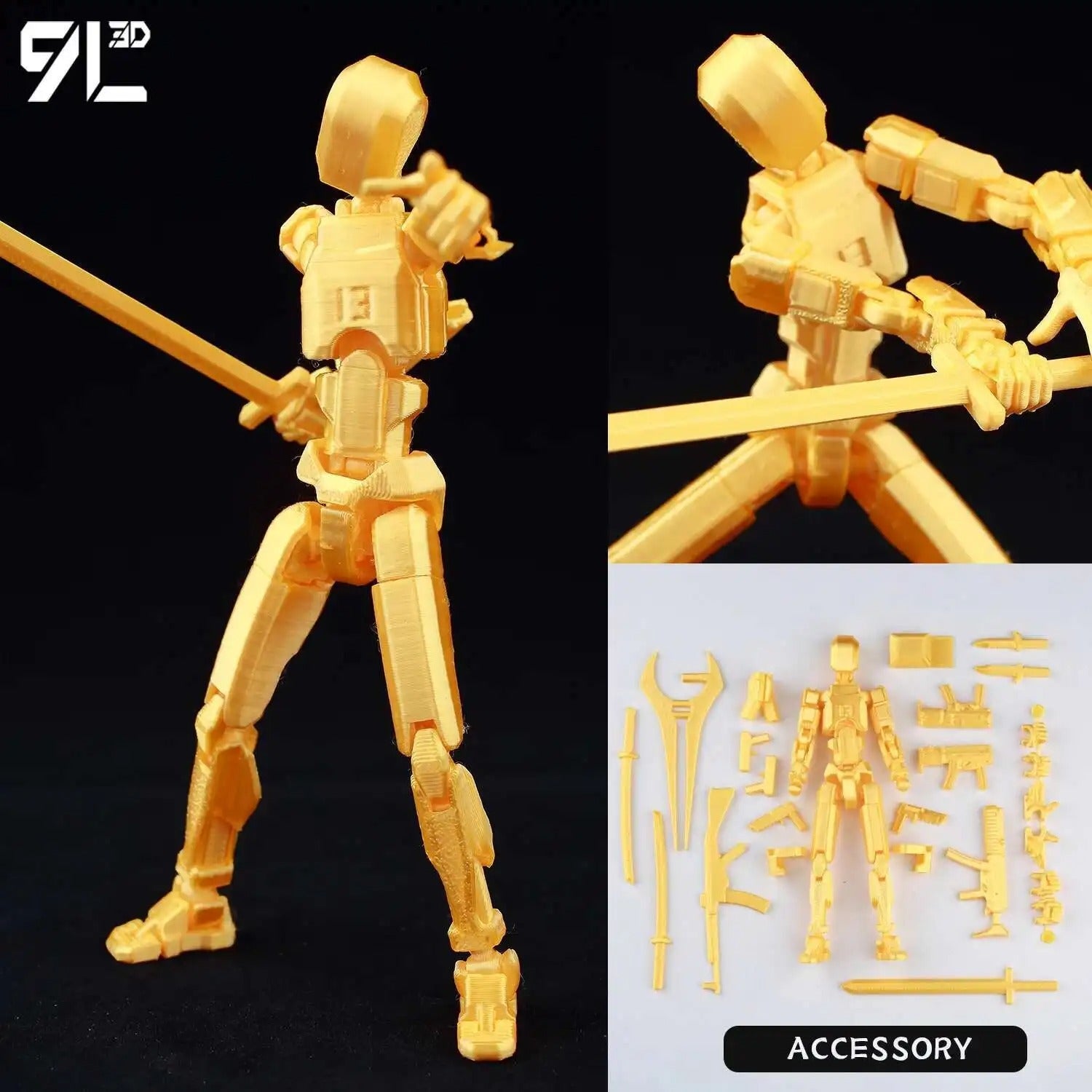 9L3D Printed Lucky Dummy 13 Action Figures Movable Shapeshift Mannequin Toys Parent-Children Games