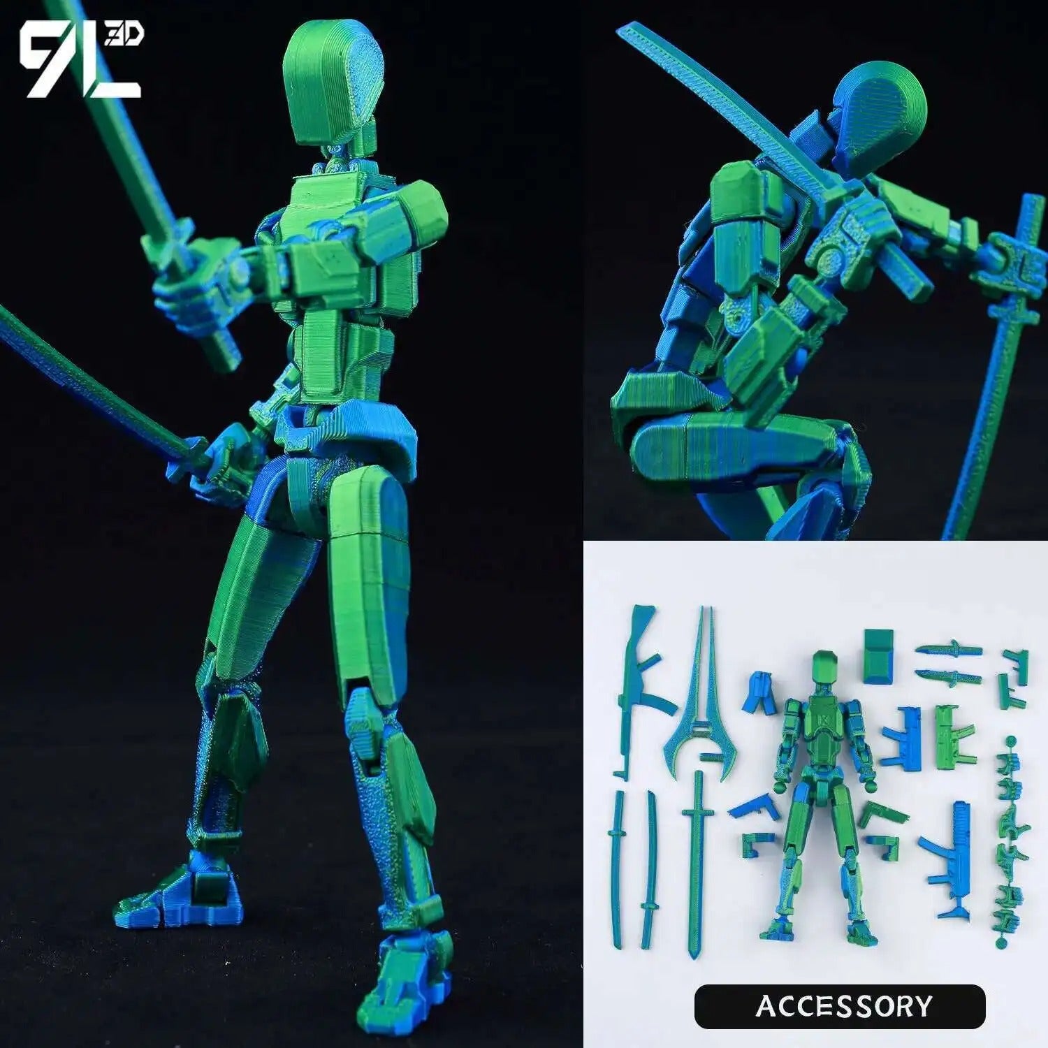 9L3D Printed Lucky Dummy 13 Action Figures Movable Shapeshift Mannequin Toys Parent-Children Games