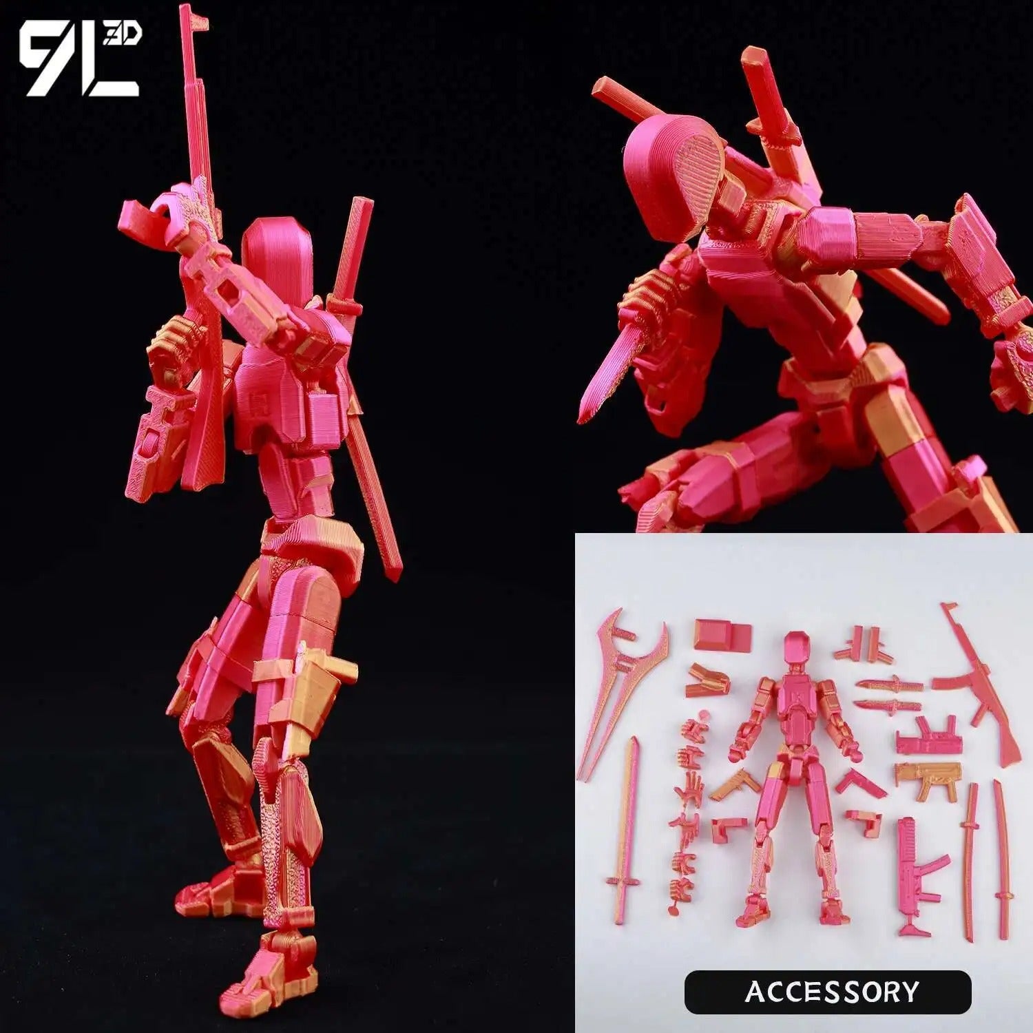 9L3D Printed Lucky Dummy 13 Action Figures Movable Shapeshift Mannequin Toys Parent-Children Games