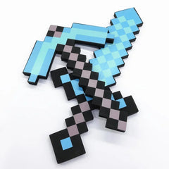 Steve Design Blue Diamond Sword Soft EVA Foam Toys Minecraft Axe Shovel Sword Boys Lovely Toys For Children Fans Birthday Gifts