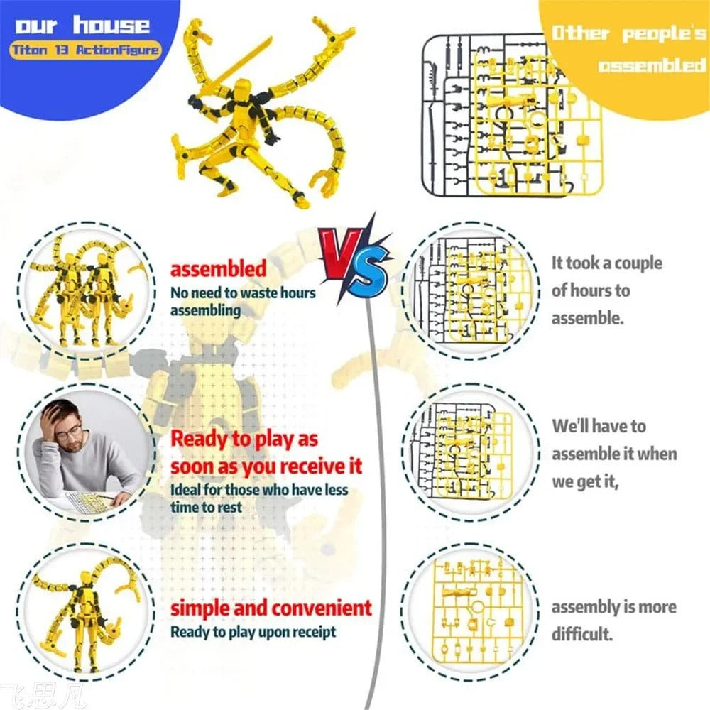 3D Printed Multi Jointed Action Figure Movable Robot Model Poseable Dummy Toy Desktop Collectible Gift UK