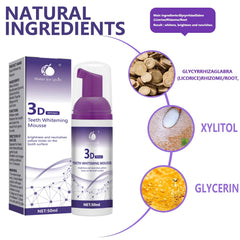 50ml 3D Mousse Toothpaste Teeth Whitening Removing Yellow Teeth Cleaning Tooth Stain Oral Fresh Tooth Care Product 2024 New