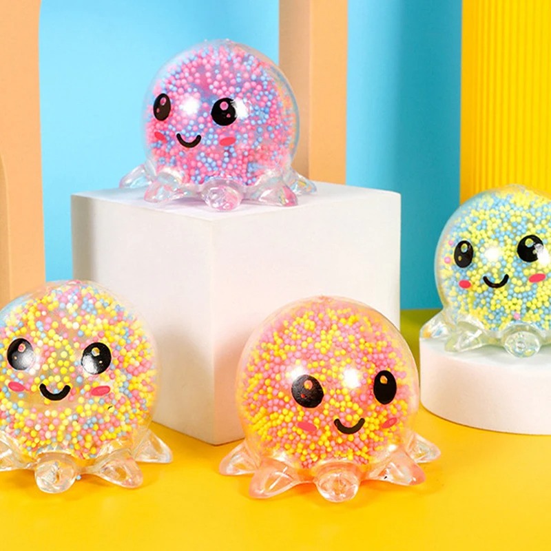5PC Glowing Squid Vent Squeeze Ball Stress Relief Bubble Octopus Toy Decompression Birthday Gift Kids UK