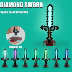 Minecraft sword night light decoration colour changer sword game peripheral gift model table lamp gift for children
