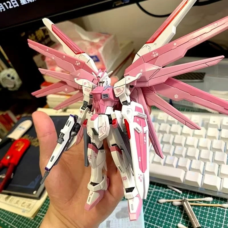 Freshman Freedom Mecha Assembly Model Action Figures Cherry Blossom Color Scheme Children Toy Gift Decorate