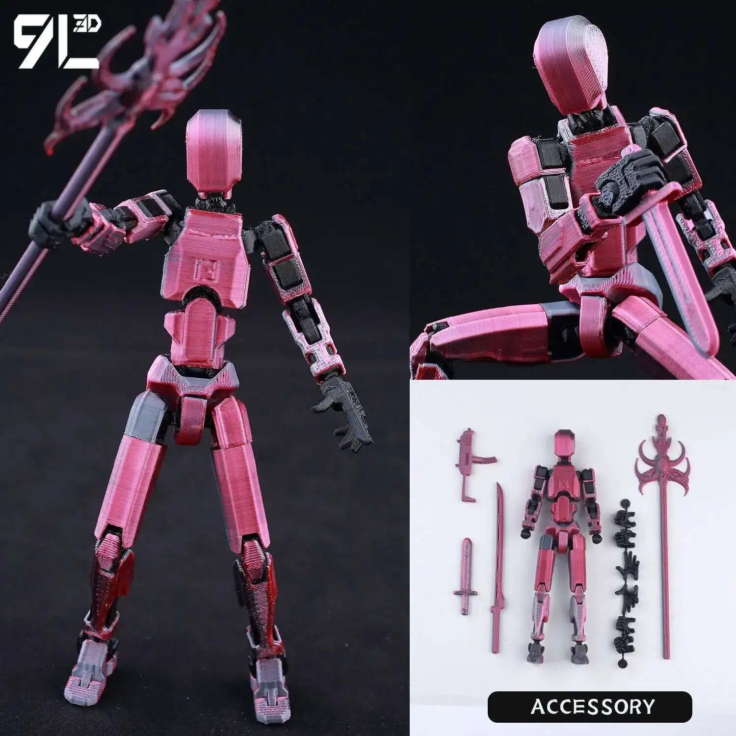 9L3D Printed Lucky Dummy 13 Action Figures Movable Shapeshift Mannequin Toys Parent-Children Games