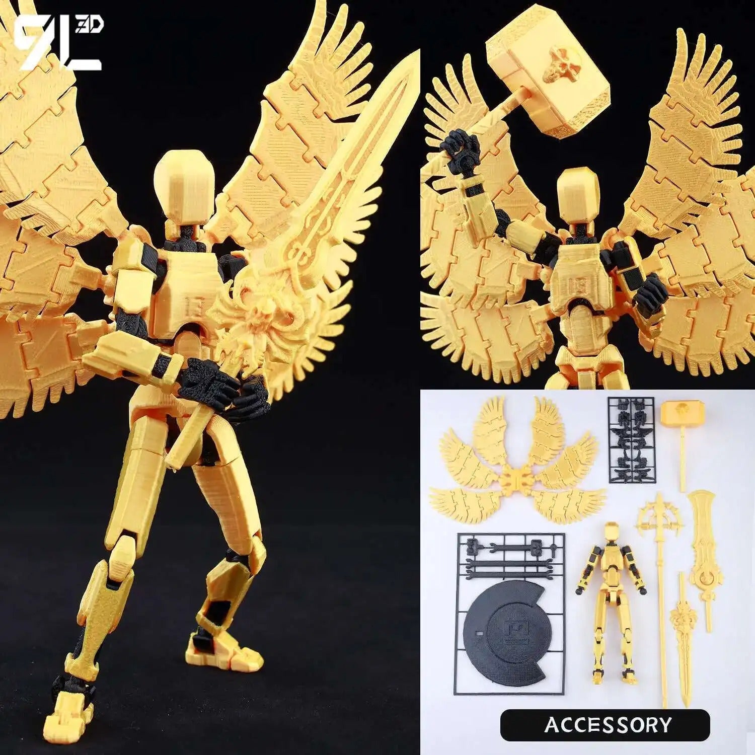 9L3D Printed Lucky Dummy 13 Action Figures Movable Shapeshift Mannequin Toys Parent-Children Games