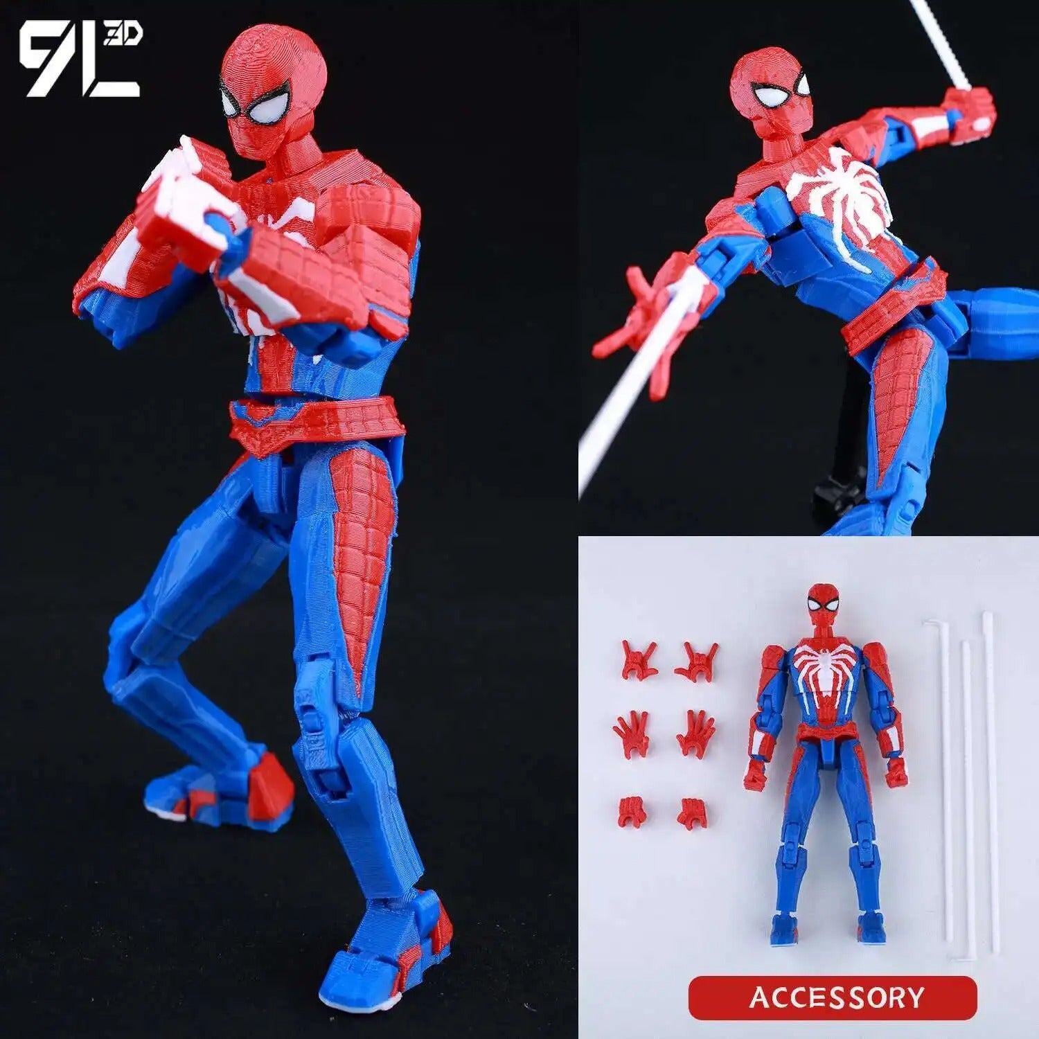 9L3D Printed Deadpool Wolverine Anime Characters Lucky Dummy 13 Action Figures Multi-Jointed Movable Shapeshift Mannequin Toys