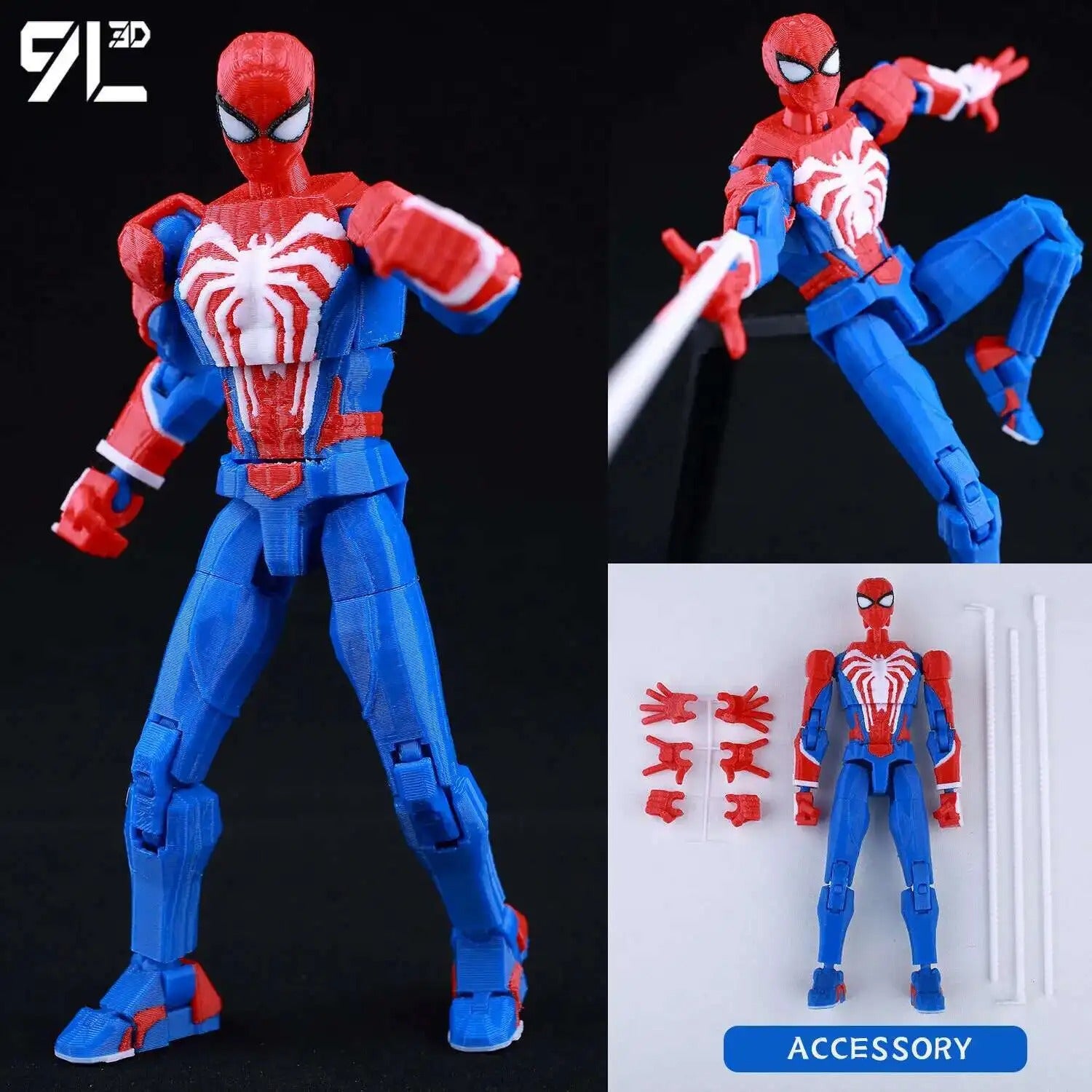 9L3D Printed Deadpool Wolverine Anime Characters Lucky Dummy 13 Action Figures Multi-Jointed Movable Shapeshift Mannequin Toys