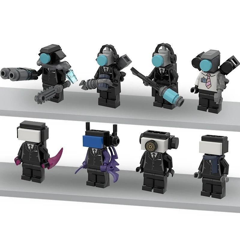MOC Skibidi Toilet Building Blocks Set Titan Speakerman Cameraman Tvman Bricks DIY Model Toys For Kid New Year Birthday Gifts
