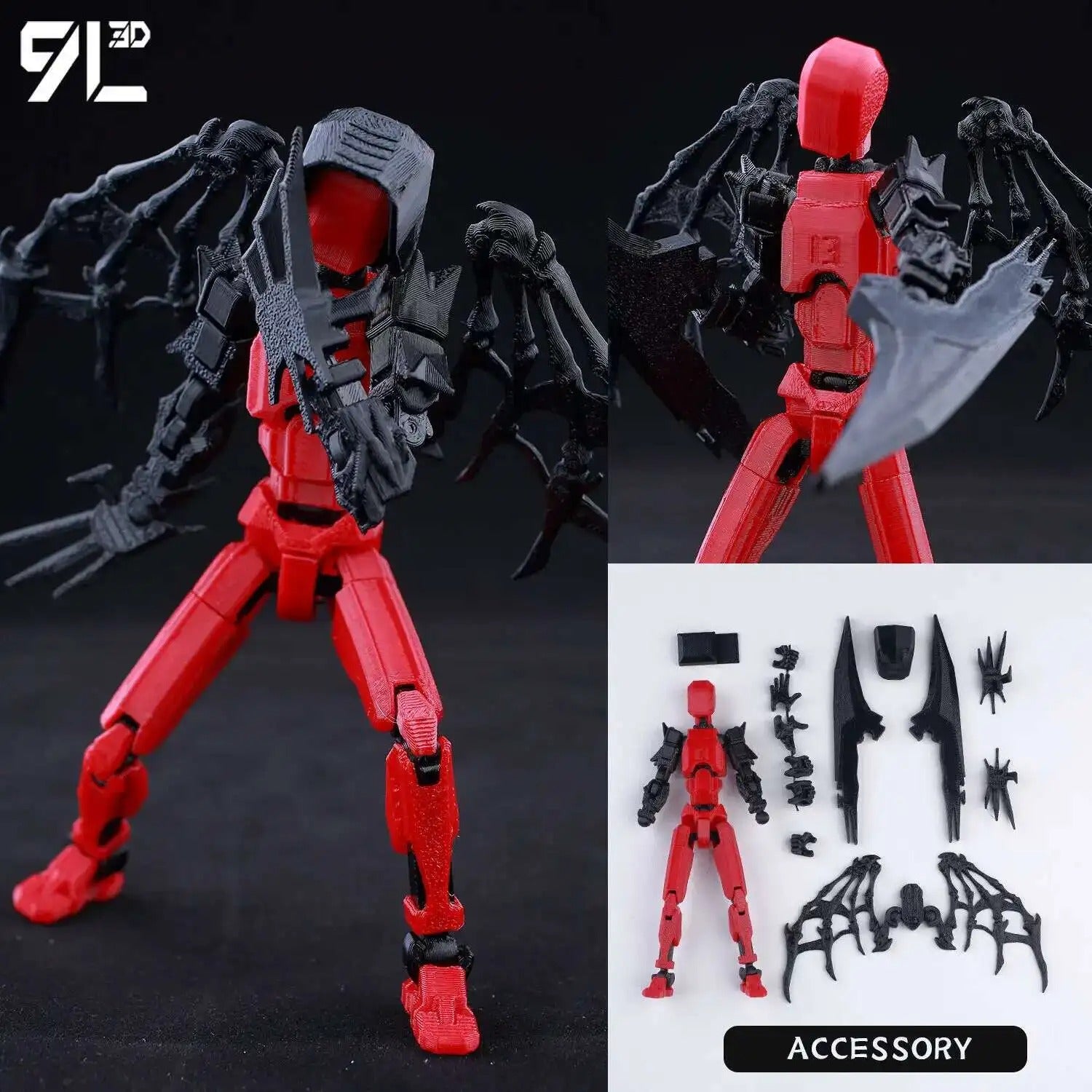 9L3D Printed Lucky Dummy 13 Action Figures Movable Shapeshift Mannequin Toys Parent-Children Games