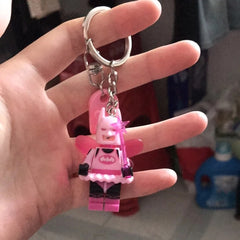 Beautiful Handmade 3D Fairy Star Pink Black Bat Magnetic Keychain Y2k Bow Key Ring Backpack Pendant Couple Keychain Gifts