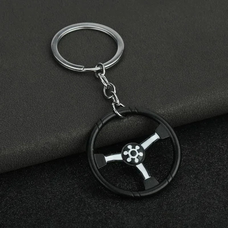 Creative Mini Auto Parts Car Wheel Keychain Auto Enthusiast Metal Keyring Accessories Key Ring Chain for Men Woman Lover Gift