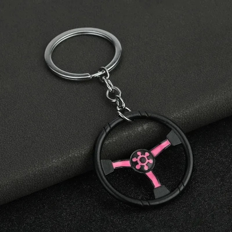 Creative Mini Auto Parts Car Wheel Keychain Auto Enthusiast Metal Keyring Accessories Key Ring Chain for Men Woman Lover Gift