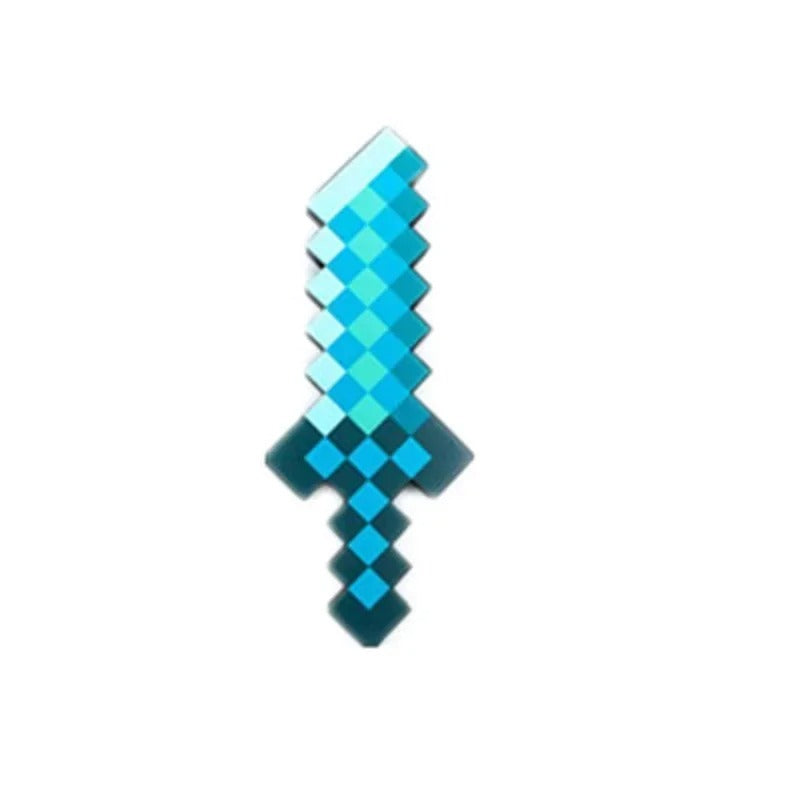 Steve Design Blue Diamond Sword Soft EVA Foam Toys Minecraft Axe Shovel Sword Boys Lovely Toys For Children Fans Birthday Gifts