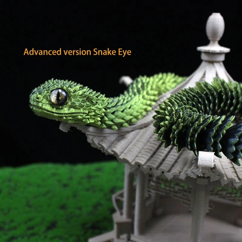 New 30cm Poseable Viper Snake Figurine 3D Printed Realistic Animal Model With Movable Joints Miniature Desktop Ornament Decor