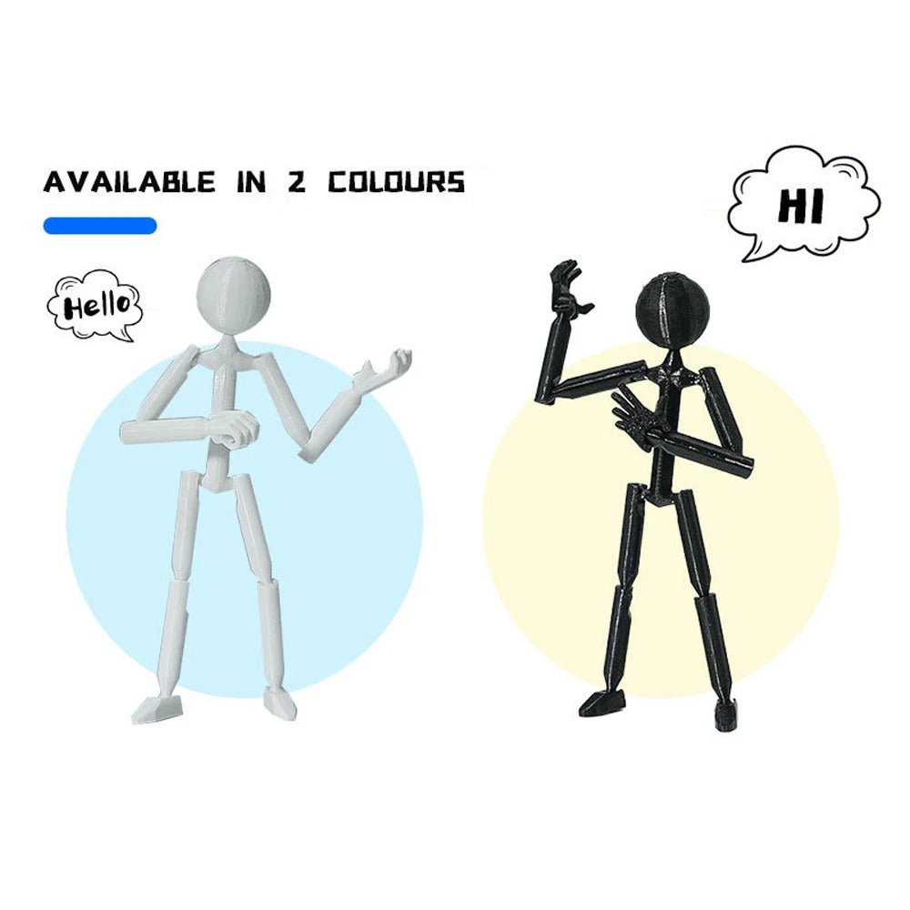 Multi Jointed Stickman Action Figure Movable 3D Printed Mannequin Model Poseable Doll Toy Gift UK