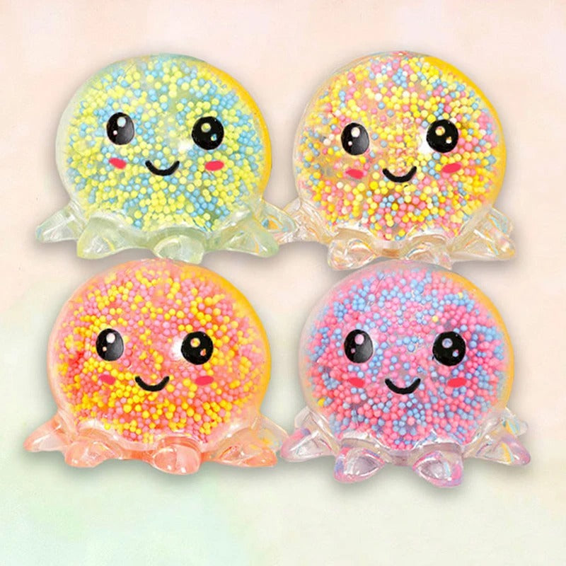 5PC Glowing Squid Vent Squeeze Ball Stress Relief Bubble Octopus Toy Decompression Birthday Gift Kids UK