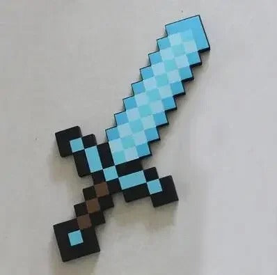 Steve Design Blue Diamond Sword Soft EVA Foam Toys Minecraft Axe Shovel Sword Boys Lovely Toys For Children Fans Birthday Gifts
