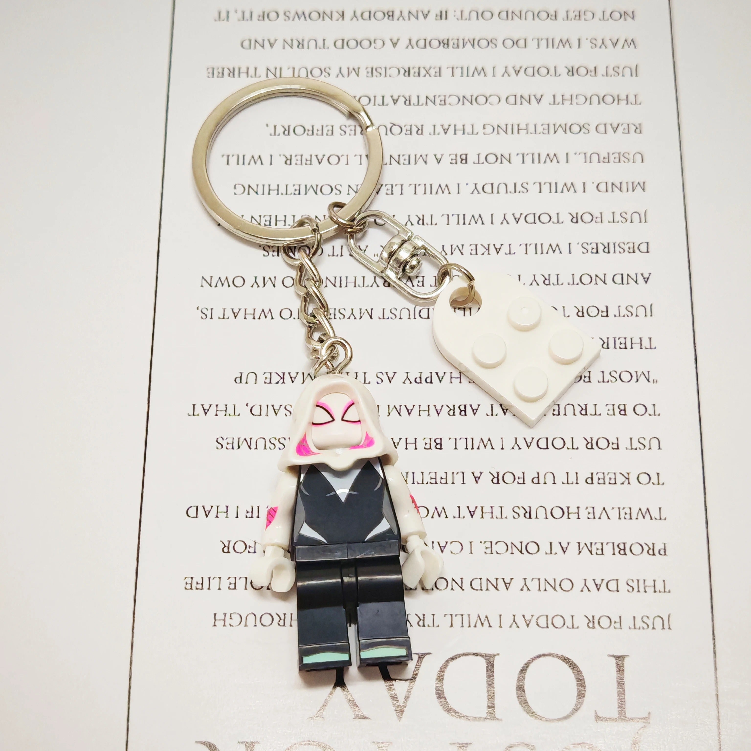 2pcs Beautiful Handmade 3D Cartoon Spider Gwen Couple Keychain Matching Anime Keyring Charms for Lovers Backpack Christmas Gifts