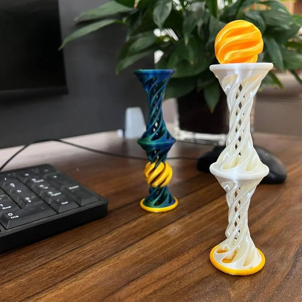 Creative Anxiety Relaxing 3D Printed Gear Ball Gear Sphere Sensory Needs Spin Ball Rotary Fidget Toy Stress Ball for Kids