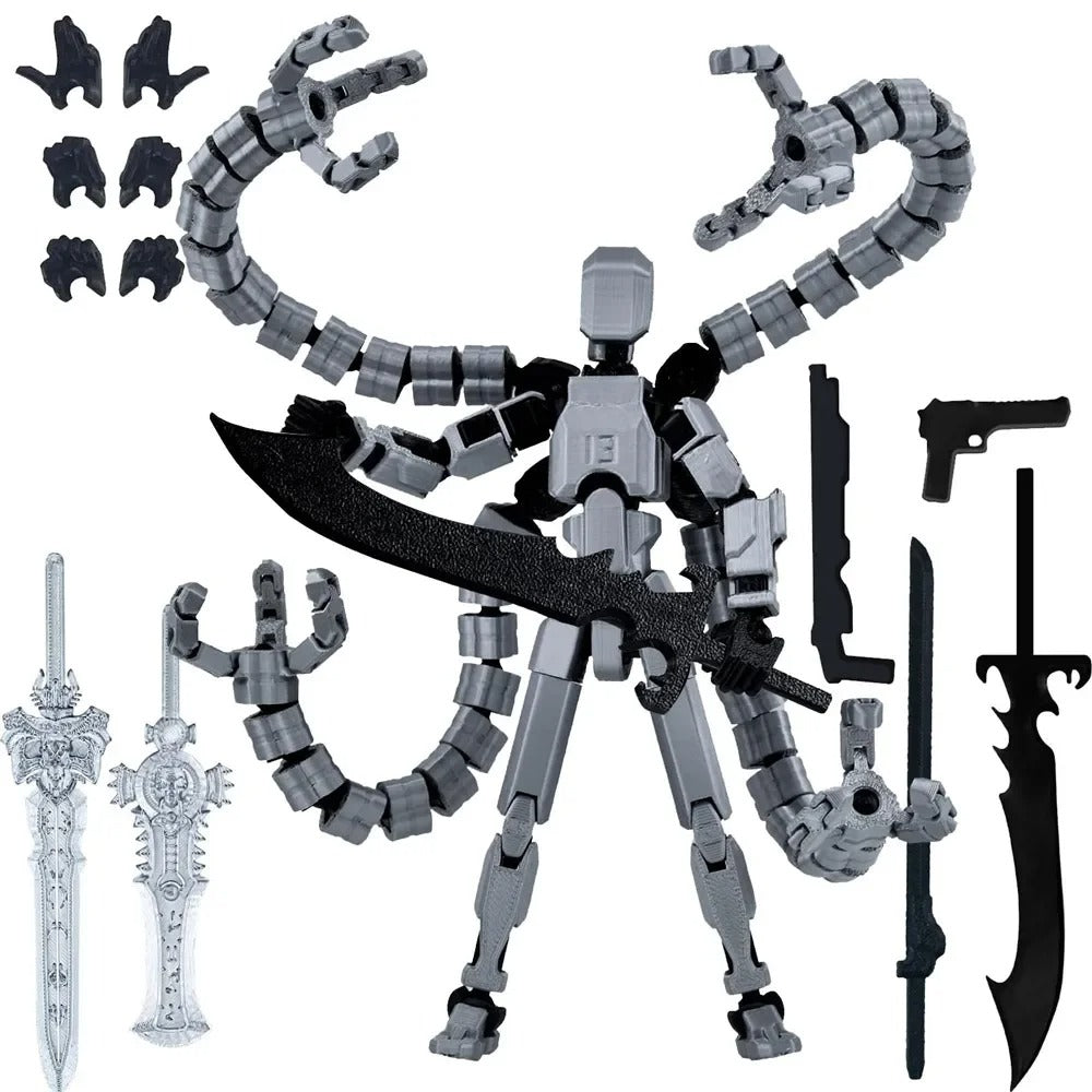 3D Printed Multi Jointed Action Figure Movable Robot Model Poseable Dummy Toy Desktop Collectible Gift UK