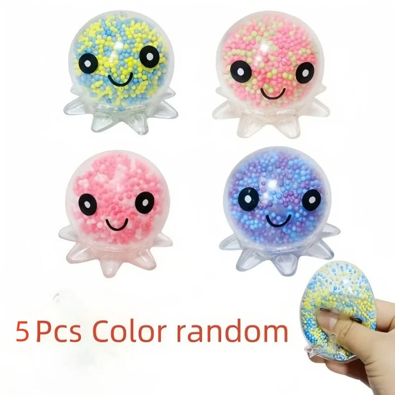 5PC Glowing Squid Vent Squeeze Ball Stress Relief Bubble Octopus Toy Decompression Birthday Gift Kids UK