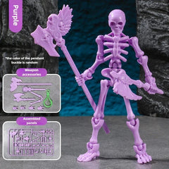 Three-Dimensional Skull Model Assembly Toys Multi-Articulable Skull and Bone Puppet Decoration Action Figures Anime Gifts Games
