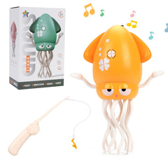 Dancing Squid Induction Lying Flat Squid with Light&Music Interactive Development Toys Kids Electronic Pet Toys Tummy Time Gifts