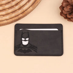 Leather Bat Wallet Personalized Superhero Mask Card Holder Bat ID Heroic Wallet Gift