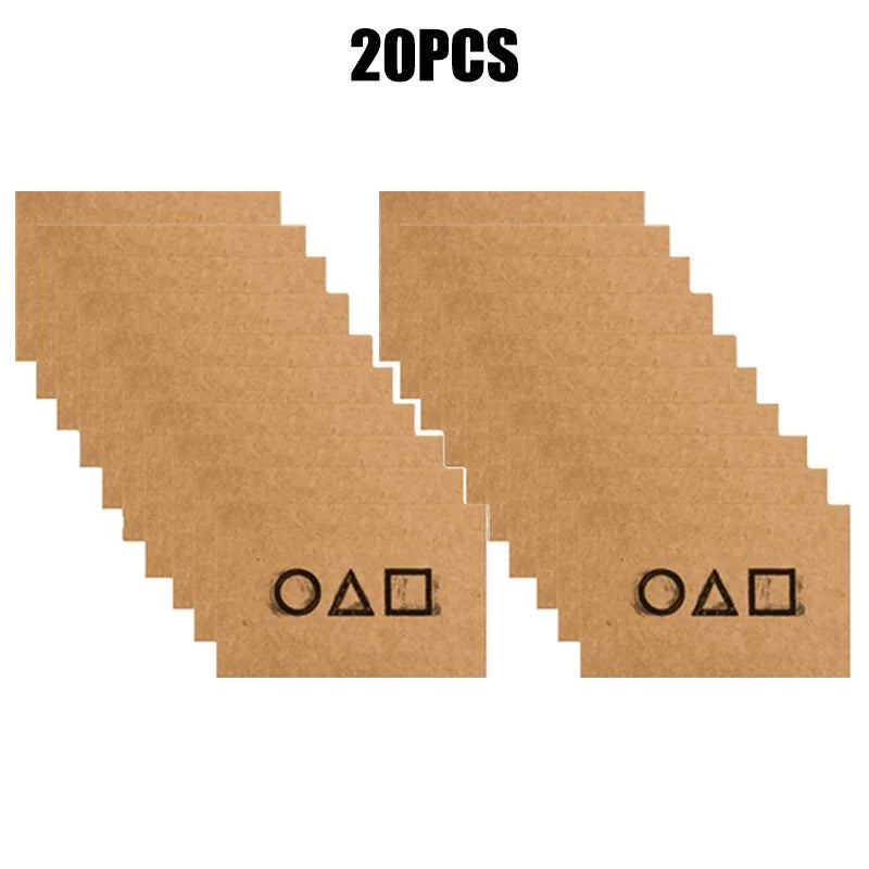 50/20/10Pcs Card Game Party Invitation Card Square Triangle Circle Pattern Halloween Birthday Party Decoration Accessories Gifts