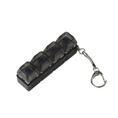 4 Keys Keyboard Fidget Toy Keychain Stress Relief Clicker Fidget Keyboard with LED, Squeeze Toy Crystal Transparent Bag Charm